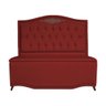 Cabeceira mais Calçadeira Casal King 195cm Para Cama Box Greta Suede Vermelho - DS Estofados - 1