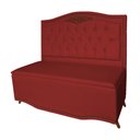 Ver imagem 2 de Cabeceira mais Calçadeira Casal King 195cm Para Cama Box Greta Suede Vermelho - DS Estofados