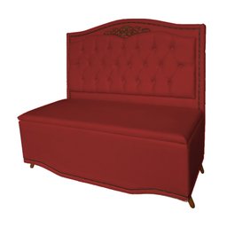 Cabeceira mais Calçadeira Casal King 195cm Para Cama Box Greta Suede Vermelho - DS Estofados - 2
