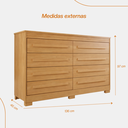 Ver imagem 7 de Cômoda 8 Gavetas Califórnia com Moldura Frisada