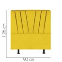 Ver imagem 2 de Cabeceira Estofada Bélgica 90cm Solteiro para Cama Box Quarto Suede Amarelo - Gat Magazine