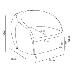 Poltrona Decorativa Versátil Orgânica Nuvem Bouclé - Zahav:terracota - 4