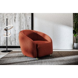 Poltrona Decorativa Versátil Orgânica Nuvem Bouclé - Zahav:terracota