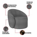 Ver imagem 4 de Sofá 4 Lugares Orgânico 220cm Morgan e 2 Poltronas Lua Bouclê D03 - D’Rossi