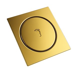 Ralo Click 10x10 Dourado Gold 10cm Banheiro Inox Quadrado