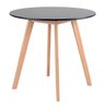 Mesa de Jantar Redonda 80cm + 4 Cadeiras Estofadas Leda - Preto - 4