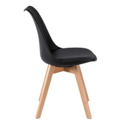 Mesa de Jantar Redonda 80cm + 4 Cadeiras Estofadas Leda - Preto - 8