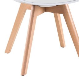 Mesa de Jantar Redonda 100cm + 4 Cadeiras Estofadas Leda - Branco - 9