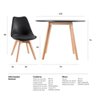 Mesa Elegante de Jantar Sala Cozinha Redonda 100cm Leda e 4 Cadeiras Estofadas Leda Preto - 5