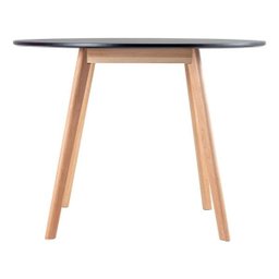 Mesa de Jantar Redonda 100cm Leda e 4 Cadeiras Estofadas Leda Preto - 5