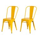 Ver imagem 1 de Kit 2 Cadeiras Iron Tolix - Design Industrial - Aço - Vintage - Amarelo