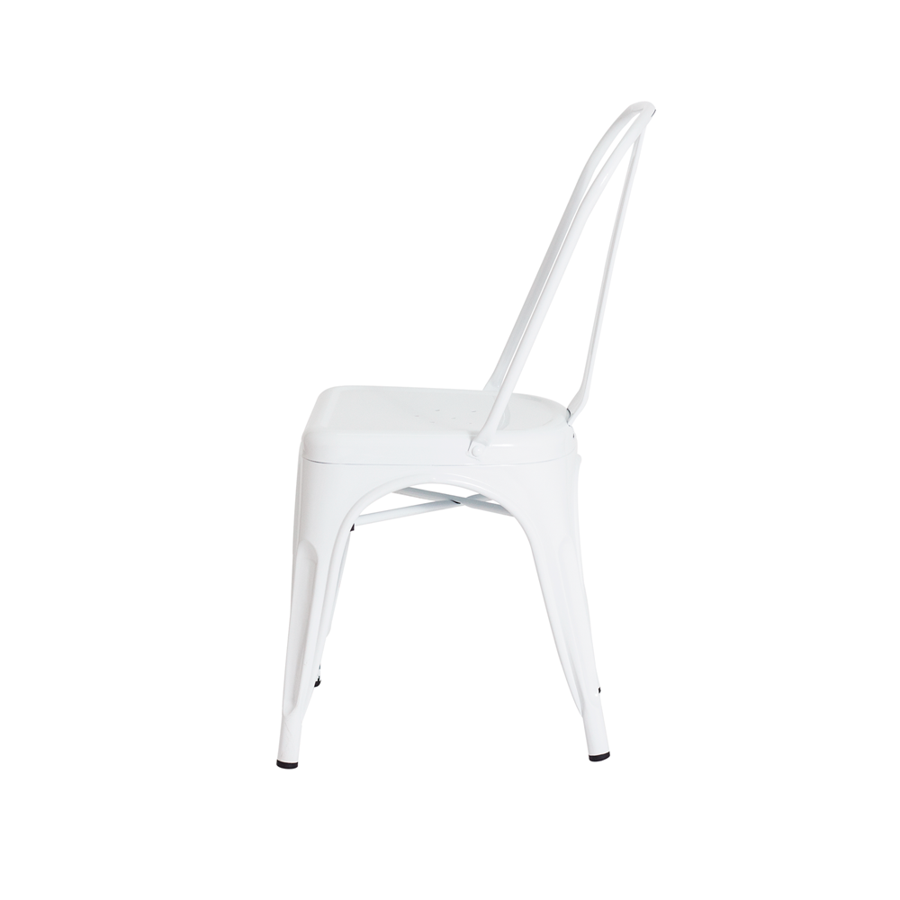 Kit 2 Cadeiras Iron Tolix - Design Industrial - Aço - Vintage - Branco - 4