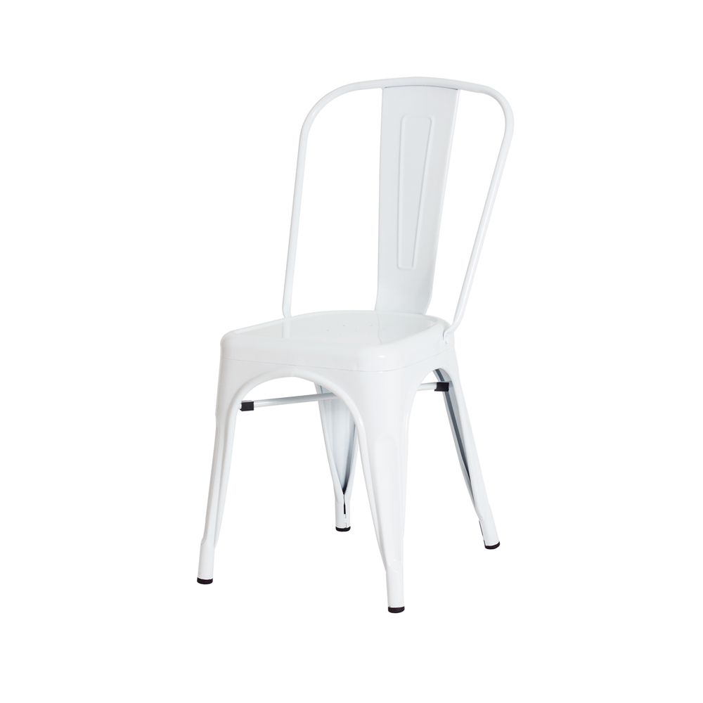 Kit 2 Cadeiras Iron Tolix - Design Industrial - Aço - Vintage - Branco - 2