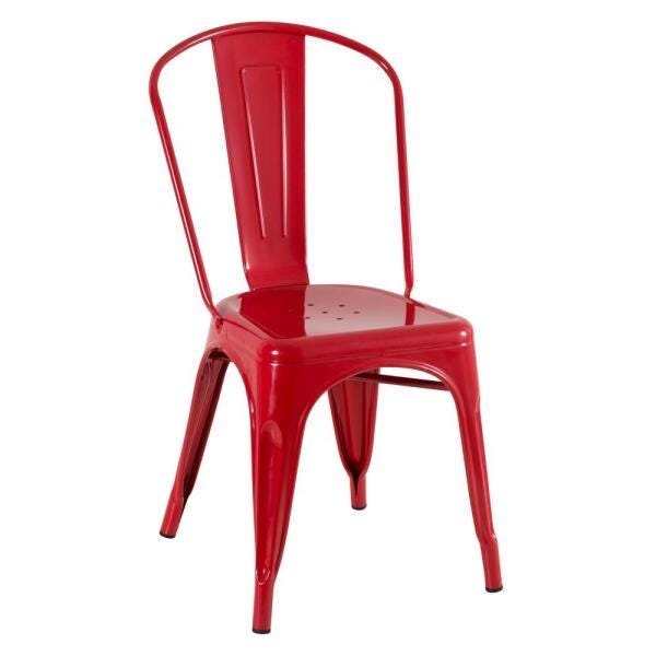 Kit 2 Cadeiras Iron Tolix - Design Industrial - Aço - Vintage - Vermelho - 2