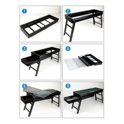 Mini Churrasqueira Portatil Dobravel com Gaveta Preta 60cm Snh55 Snel Home - 6