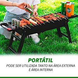 Mini Churrasqueira Portatil Dobravel com Gaveta Preta 60cm Snh55 Snel Home - 9