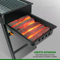 Mini Churrasqueira Portatil Dobravel com Gaveta Preta 60cm Snh55 Snel Home - 8