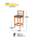 Ver imagem 3 de Kit 04 Banquetas Altas Brunella 99cm com Encosto Telinha Estilo Palha Linho Cinza - Abmaza