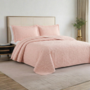 Ver imagem 2 de Cobre Leito King 3 Pçs Dupla Face Realce Premium Rosê
