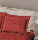 Ver imagem 2 de COLCHA FLORATA CASAL PADRAO 05 PECAS VERMELHO