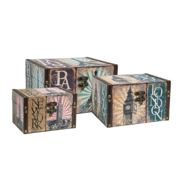 Conjunto Caixa Organizadora MDF 3 Peças 16,5cm Mart Collection - 1