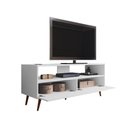 Ver imagem 3 de Rack para Sala Bancada de Tv 55 Pol 136cm Pés Retrô Billy Branco M12 - D'rossi