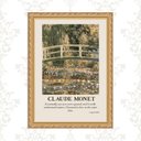 Ver imagem 2 de Quadro Moldura Dourada Monet - Ponte 24x18cm:com Vidro
