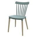 Ver imagem 1 de Cadeira Pierre Verde Menta com Base Madeira - 51178