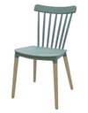 Ver imagem 1 de Cadeira Pierre Verde Menta com Base Madeira - 51178