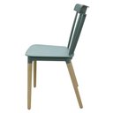 Ver imagem 3 de Cadeira Pierre Verde Menta com Base Madeira - 51178