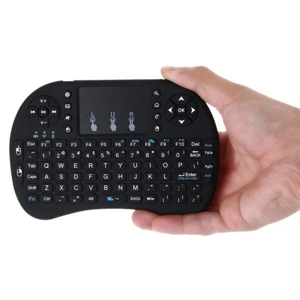 Mini Teclado Mouse Sem Fio Touchpad Wireless Wifi Android Tv Usb Ps3 Xbox Preto - 3
