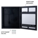 Ver imagem 4 de Armário Banheiro Espelheira Sobrepor e Embutir Preto | 30,1x9,4x35,3cm | 01 Porta | Astra