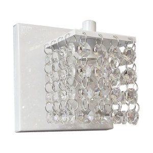 Lustre de parede Sala acabamento branco e pedras de cristais legitimas Asfour