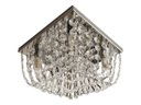 Ver imagem 1 de Lustre Plafon Teto Estilo Almofada Base Inox Pedras Cristais K9 20x20cm Sala Quarto