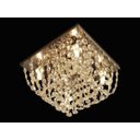 Ver imagem 2 de Lustre Plafon Teto Estilo Almofada Base Inox Pedras Cristais K9 20x20cm Sala Quarto