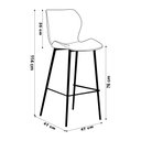 Ver imagem 4 de Kit 2 Banquetas Alta com Encosto para Bancada Cozinha Penha R02 Sintético Cinza Grafite - Mpozenato