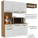 Ver imagem 4 de Cozinha Suspensa 6 Portas 163 Cm Mdp Carol Armoveis - Atacama Branco