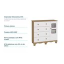 Ver imagem 2 de Cômoda Bebê Uli C/ 1 Porta Cristal e 4 Gavetas Branco - Peroba