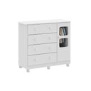 Ver imagem 1 de Cômoda Bebê Uli C/ 1 Porta Cristal e 4 Gavetas Branco - Peroba