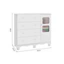 Ver imagem 3 de Cômoda Bebê Uli C/ 1 Porta Cristal e 4 Gavetas Branco - Peroba