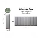 Ver imagem 2 de Placas Cabeceira Casal 140cm X 60cm 7 Placas Courino Cinza
