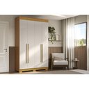 Ver imagem 1 de Guarda Roupa Solteiro 4 Portas e 2 Gavetas Ágata Cinamomo/off White - Acp