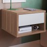 Mesa de Cabeceira Suspensa 1 Gaveta B87 Montana Branco Novam Montana Branco - 3