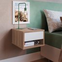 Ver imagem 2 de Mesa de Cabeceira Suspensa 1 Gaveta B87 Montana Branco Novam Montana Branco