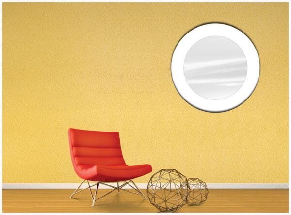 Espelho Decorativo de Vidro Redondo Tipo Anápolis Branco 60 cm x 60 cm - 3