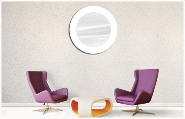 Espelho Decorativo de Vidro Redondo Tipo Anápolis Branco 60 cm x 60 cm - 4