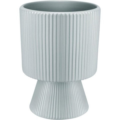 Cachepô Vaso Decorativo Planta Redondo Home&co Cerâmica 16x12x12cm Azul Claro