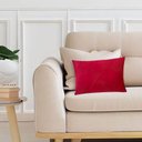 Ver imagem 2 de Kit 2 Capas para Almofada Drapeada em Veludo Retangular Vermelho