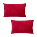 Ver imagem 1 de Kit 2 Capas para Almofada Drapeada em Veludo Retangular Vermelho