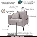 Ver imagem 3 de Kit 2 Poltronas Decorativas Pés em Aço Stagno Linho Areia Rústico - Gran Belo